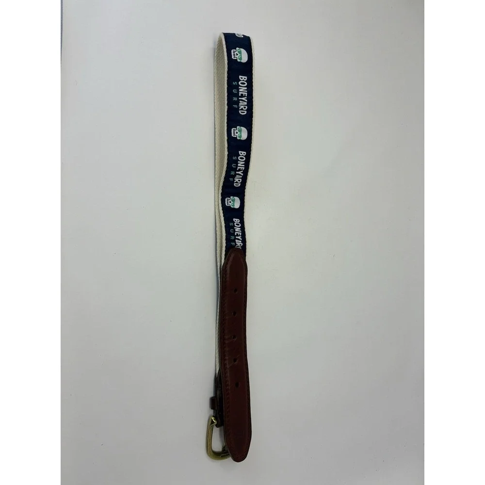 YRI Boneyard Surf Belt Men's 32 Inches Martha's Vineyard Ribbon Leather USA